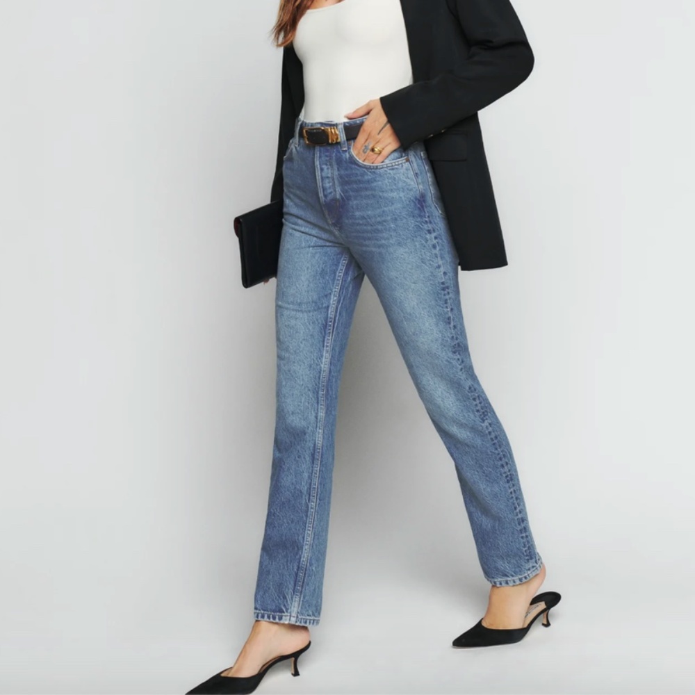 Reformation Cynthia High Rise Straight Jeans in Colorado Wash Size 26